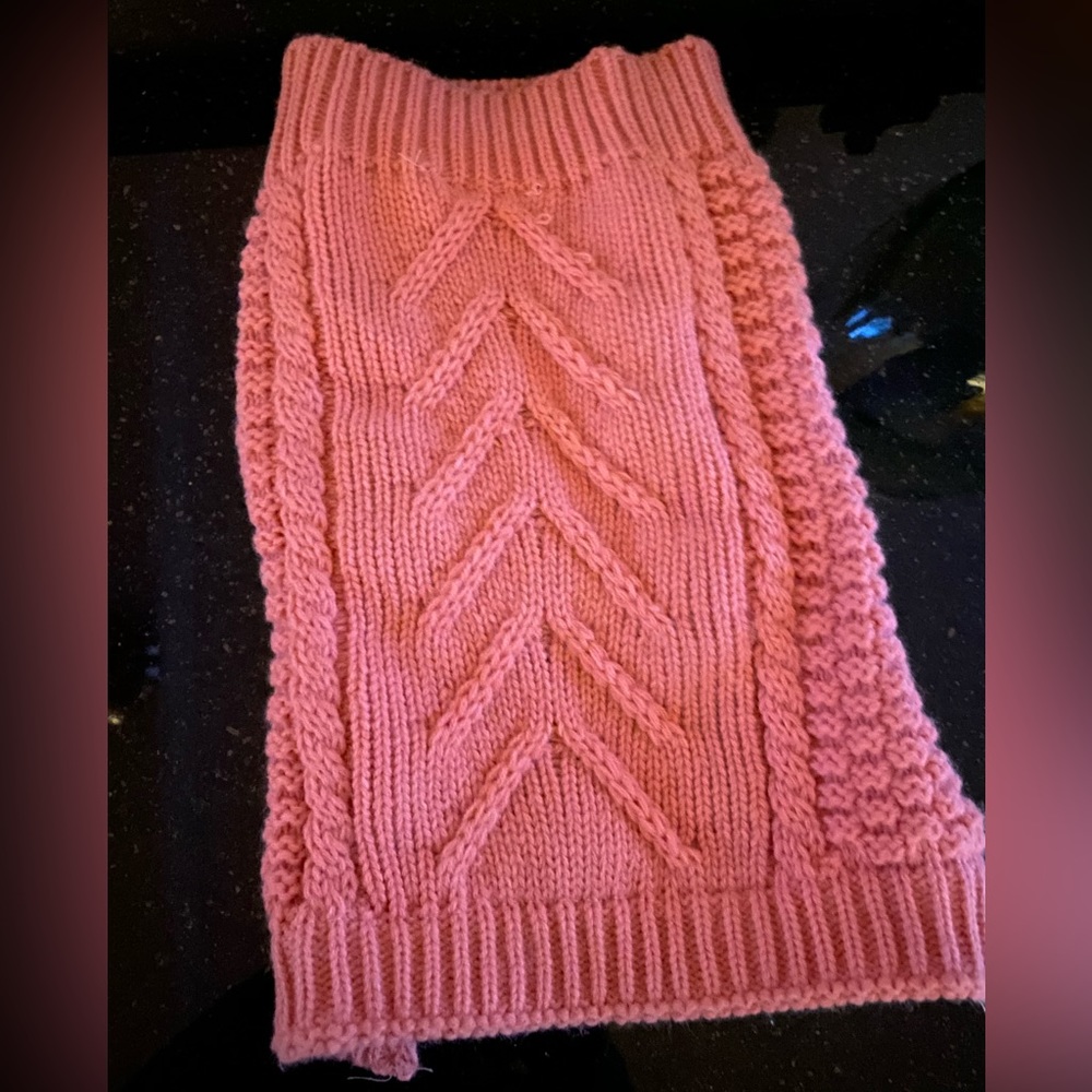 Medium cable knit dog sweater